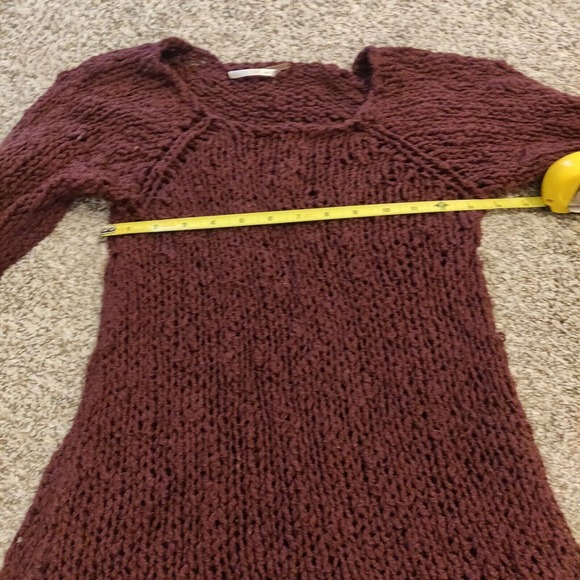 Free People Women's Boho Sweater Purple Size M Long Sleeve Chunky Knit - Picture 5 of 6